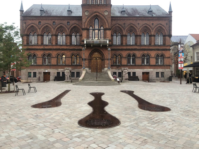Vandkunst, Rådhustorvet, Vejle, 2021